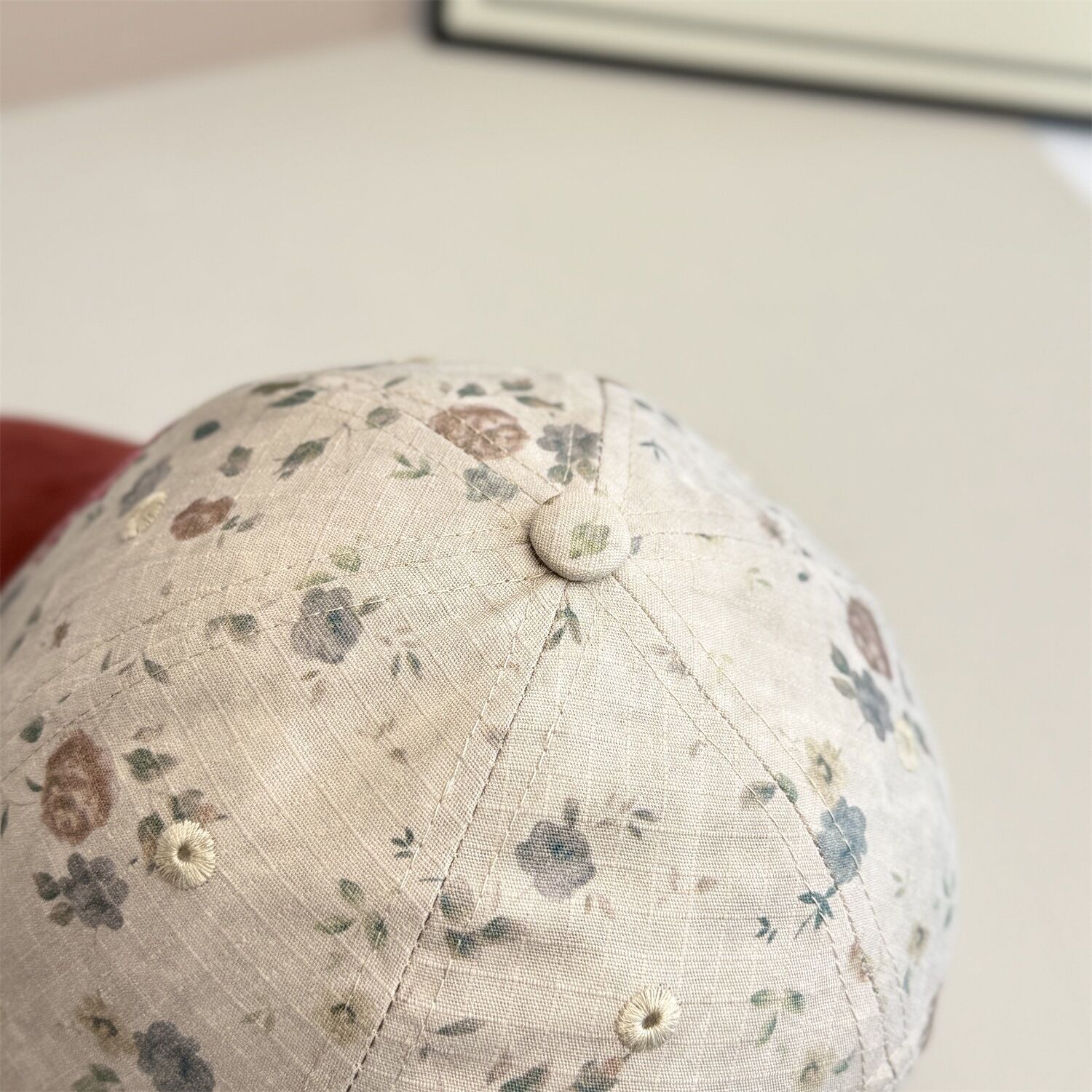 Simple Series Retro Flower Letter Mixed Color Polyester Women's Baseball Cap h5Picture5