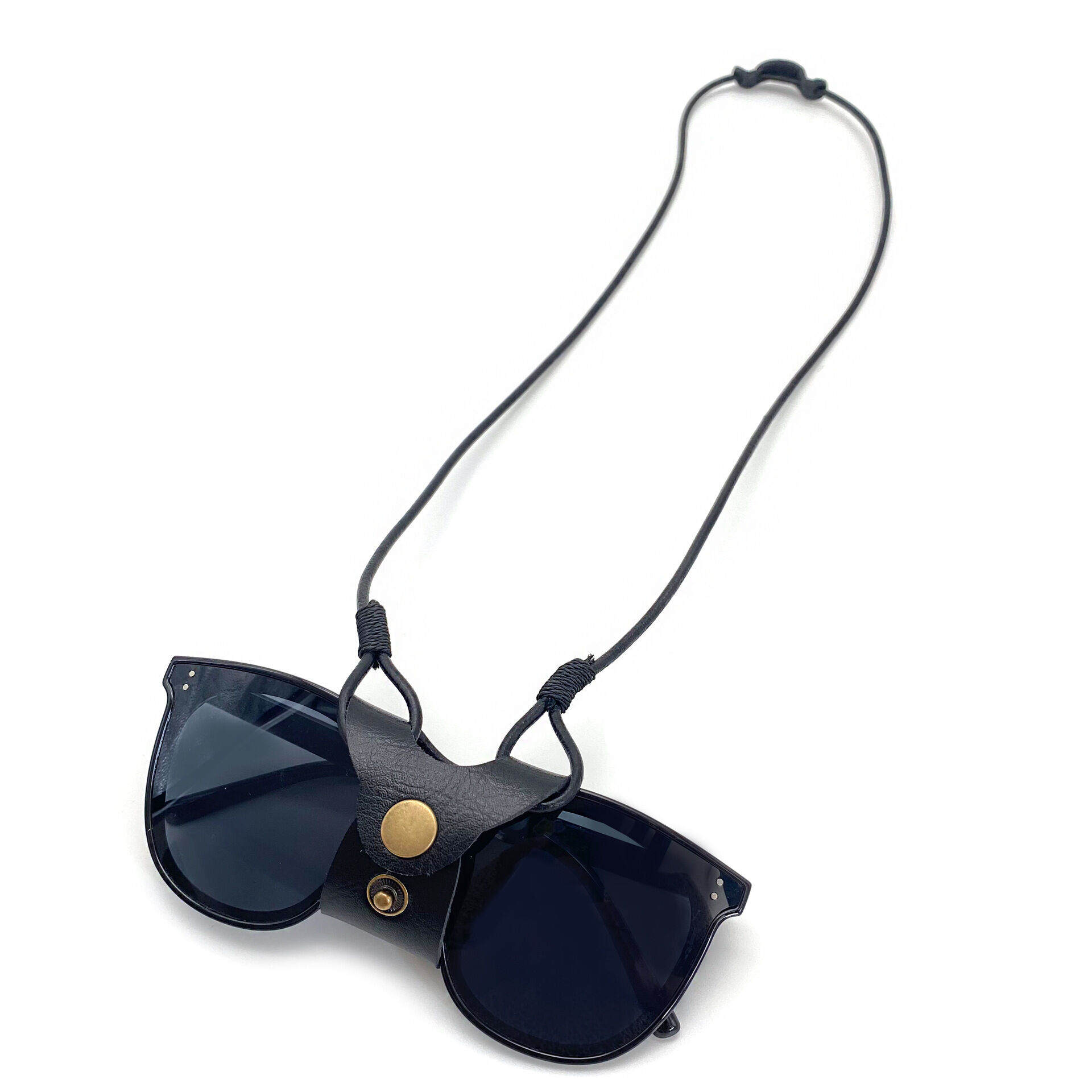 Simple Series Retro Solid Color Leather Sunglasses Accessories Picture2