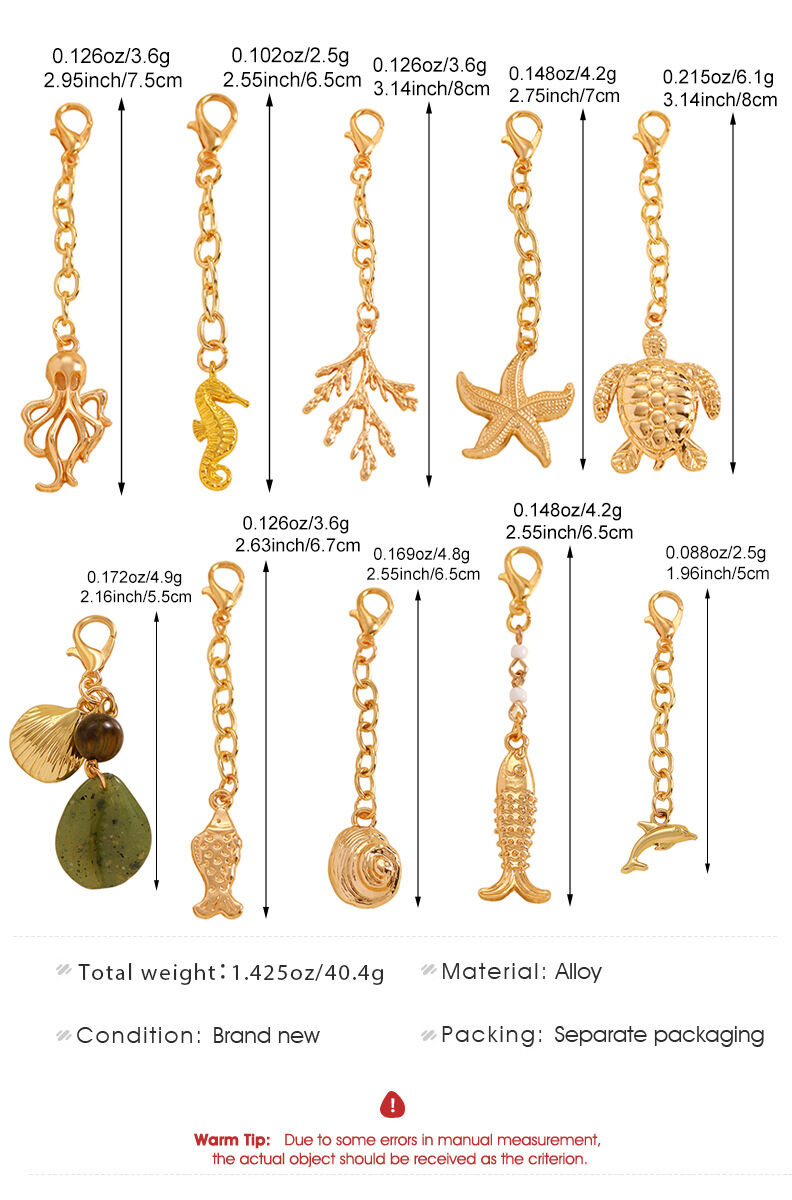 Romantic Series Vacation Irregular Shape Oceanic Style Shell Starfish Alloy Keychain h5 Picture4