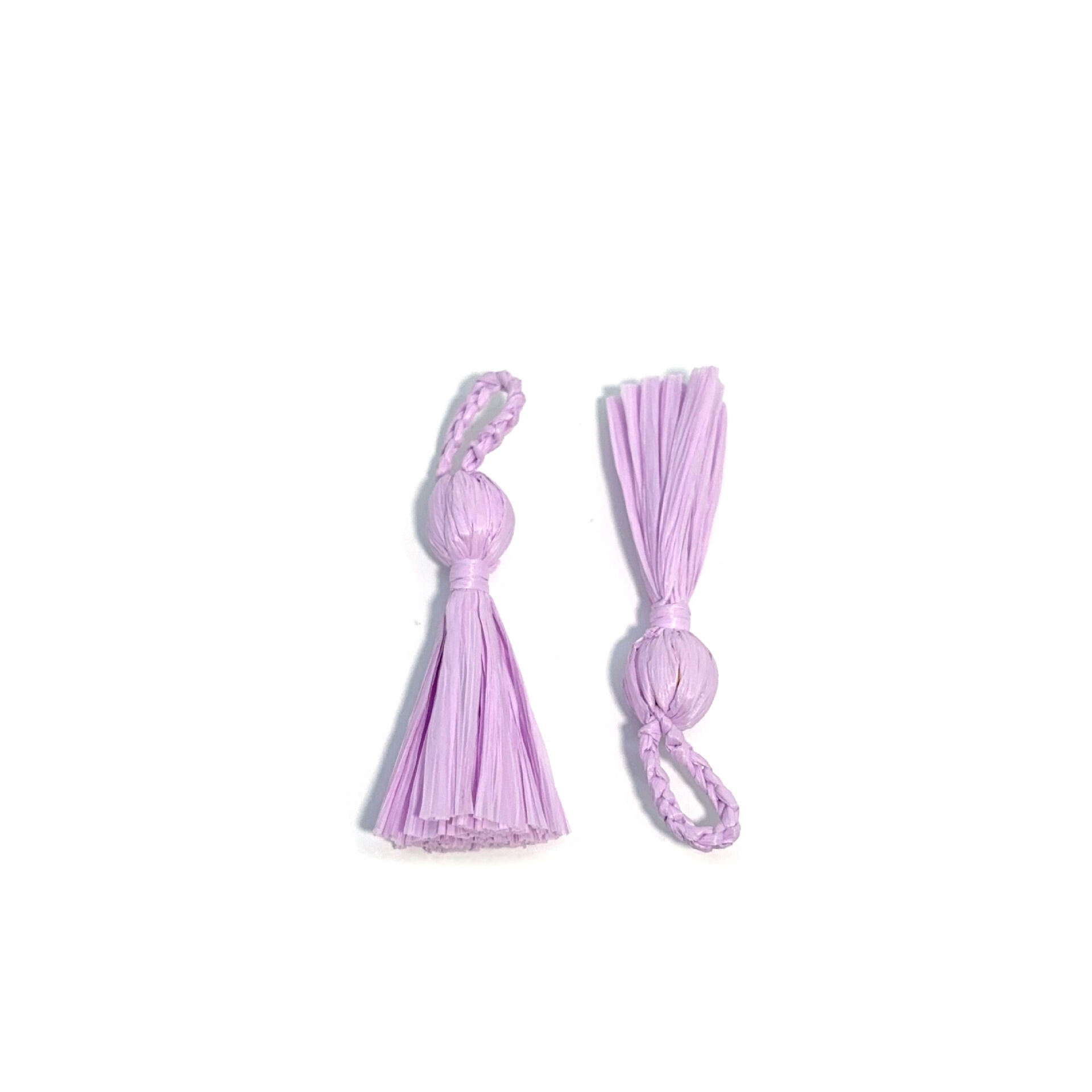 Ethnic Series Daily Solid Color Tassel Woven Raffia Bag Charms h5