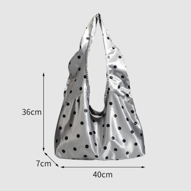 Parisian Chic Style Shirred Polka Dots  Women's Tote Bag 