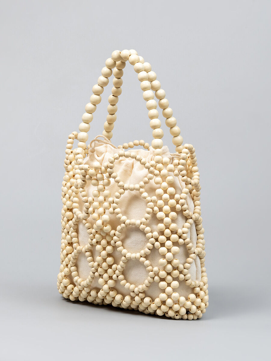 Vacation Style Woven Beads Hollowed-Out Mixed Color Wood Women's Square Bag 2