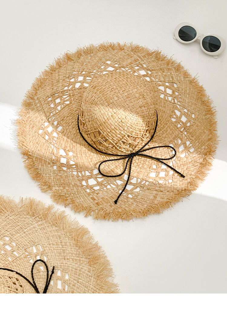 Simple Series Simple Bow Knot Raffia Women's Straw Hats