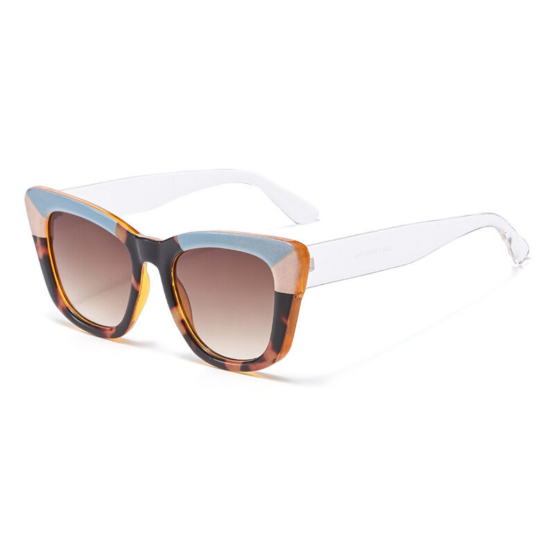 Simple Series Retro Leopard Print Mixed Color Gradient Color Unisex Sunglasses