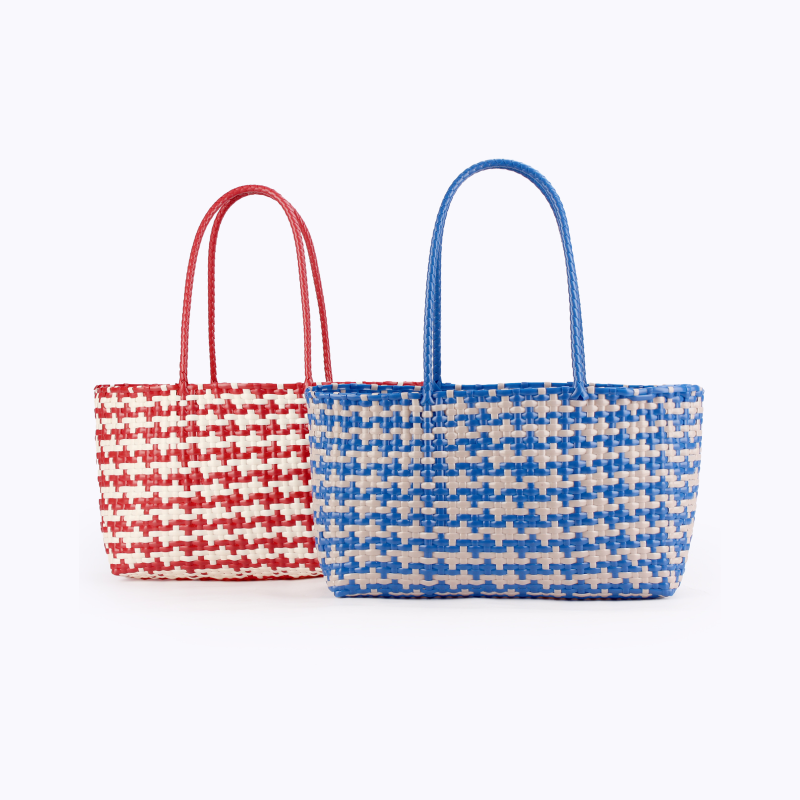 Vacation Style Woven Mixed Color Woven Plastic Women's Tote Bag h5 Picture2
