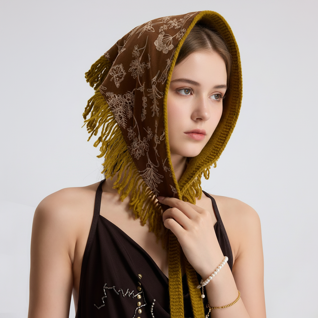 Ethnic Series Bohemian Tassel Mixed Color Paisley Pattern Wool Women's Winter Scarves h5Picture2