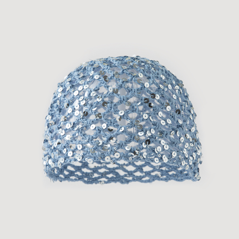 Simple Series Daily Solid Color Hollowed-Out Woven Cotton Sequined Hand-woven Hat h5 Picture2