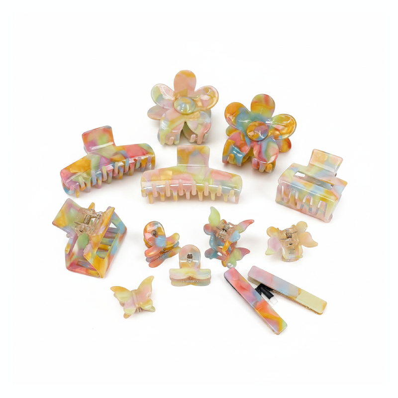 Romantic Series Sweet Flower Gradient Color Acetate Hair Claws h5 Picture2