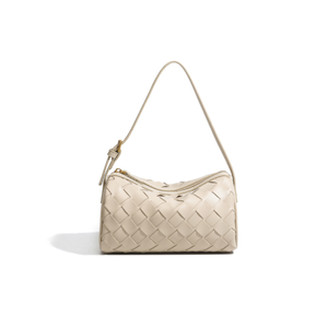 Minimalist Style Woven Mixed Color Woven Pu Women's Round Bag h5 Picture2