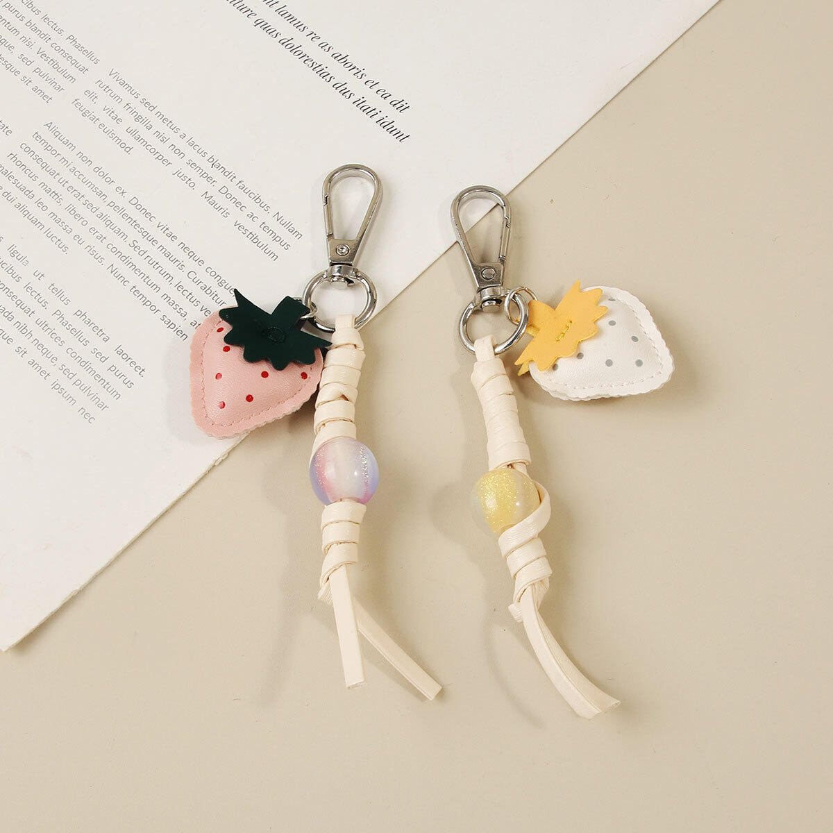Simple Series Sweet Fruit Twist Mixed Color Premium Quality Pu Bag Charms