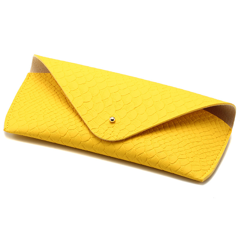 Simple Series Daily Solid Color Pu Sunglasses Storage Bag 