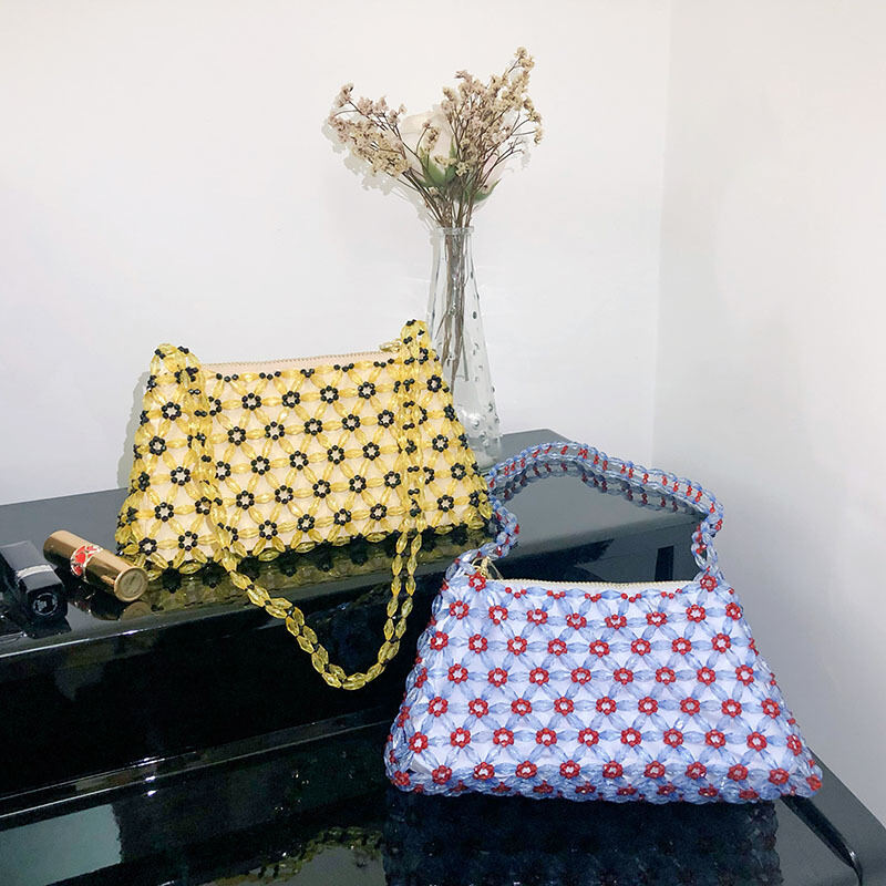 Y2k Style Pearl Embellishment Flower Beads Mixed Color Artificial Pearl Women's Underarm Bag h5 Picture3