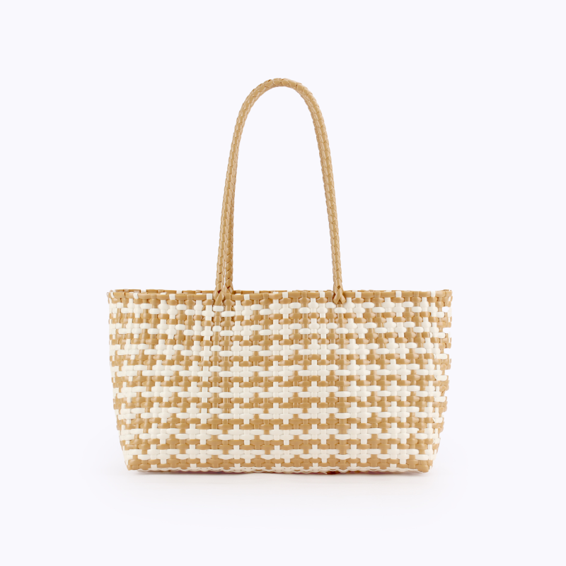 Vacation Style Woven Mixed Color Woven Plastic Women's Tote Bag
