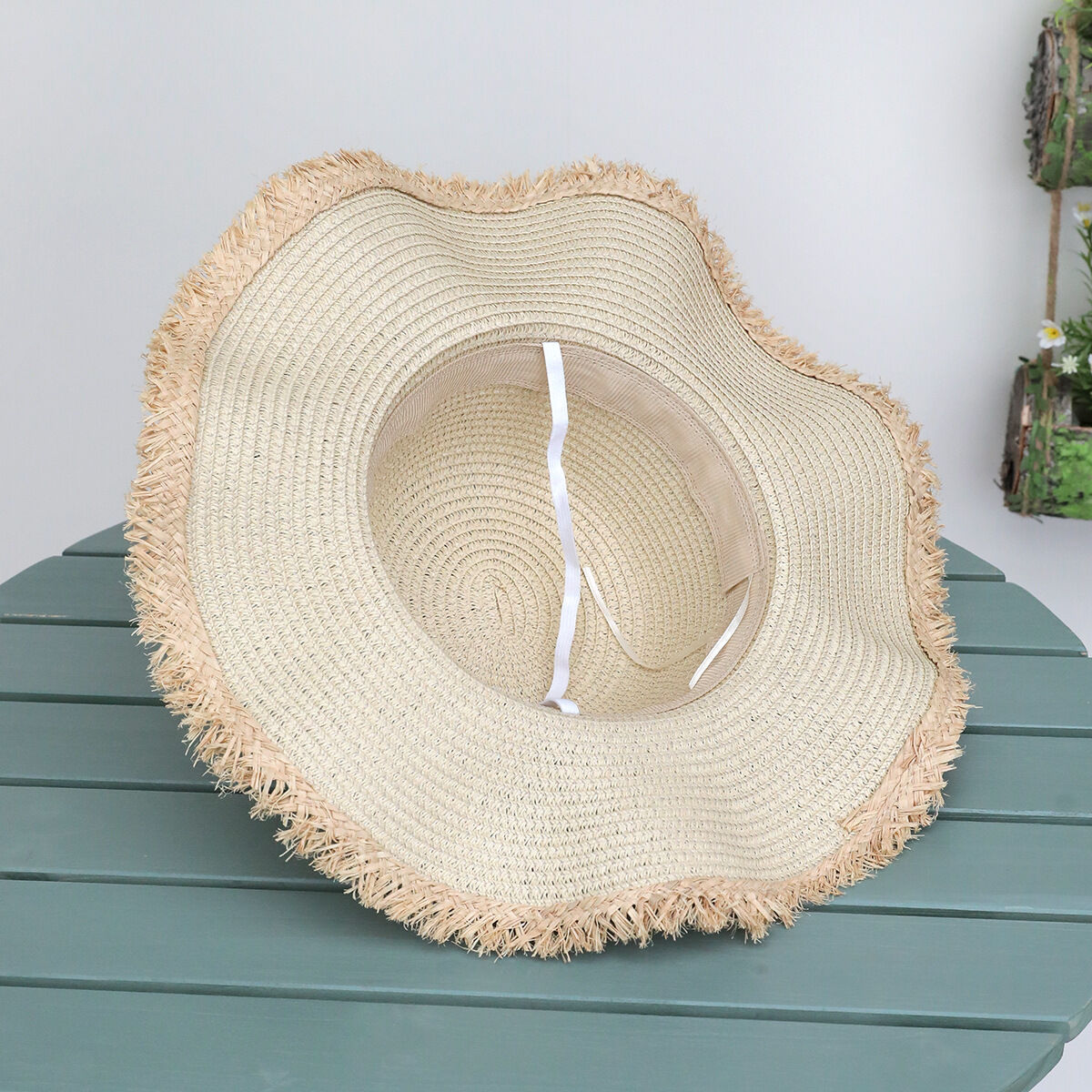 Romantic Series Vacation Flower Solid Color Raffia Women's Straw Hats h5 Picture5