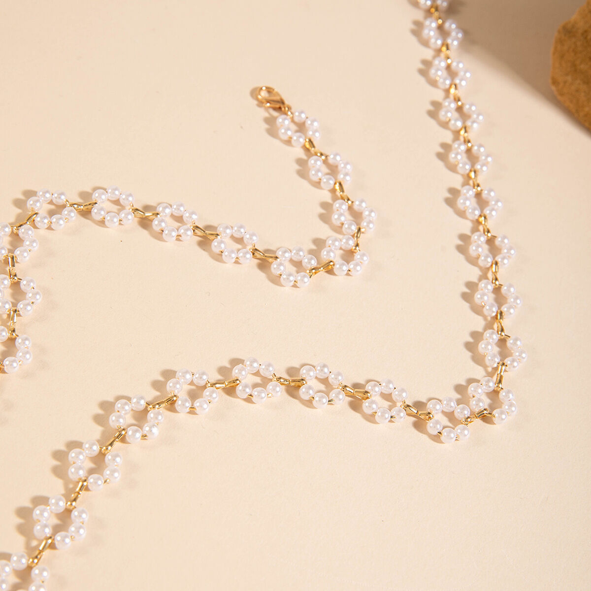 Romantic Series Retro Bow Knot Key Tassel Beads Imitation Pearl Waist Chains h5 Picture6
