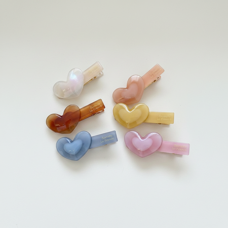 Romantic Series Sweet Heart Solid Color Acetate Hair Clips