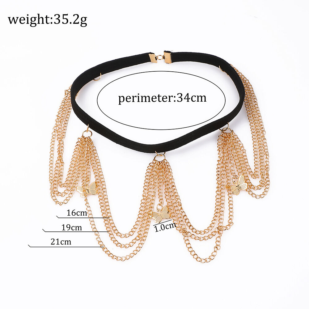 Simple Series Sexy Tassel Chain Butterfly Alloy Women's Leg Chains h5 