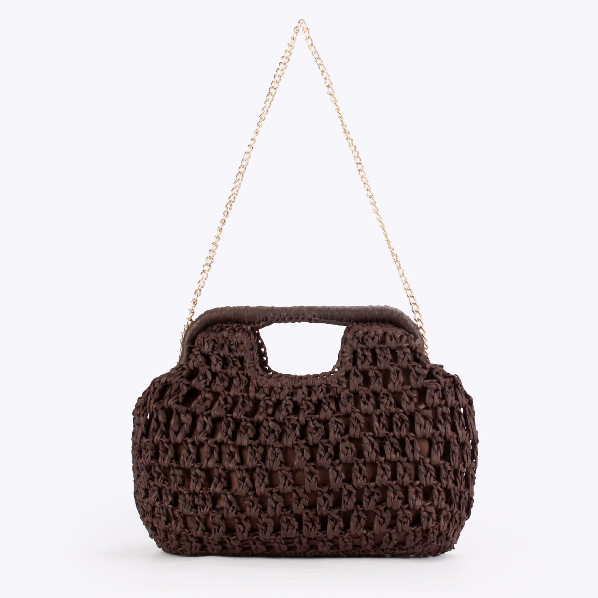 Casual Style Woven Solid Color Woven Raffia Women's Round Bag h5Picture2