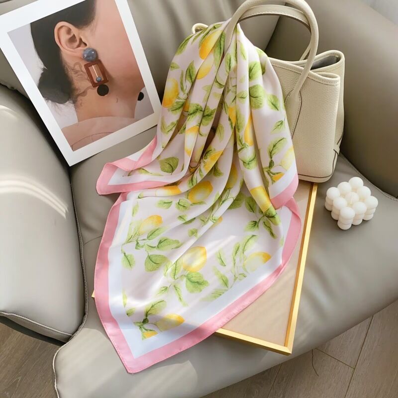 Simple Series Daily Fruit Stripe Polyester Summer Scarves h5 Picture5