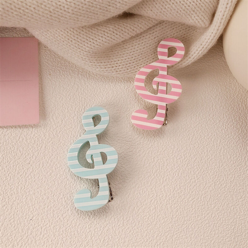 Simple Series Sweet Stripe Polka Dots Note/Instrument Acrylic Hair Clips h5Picture6