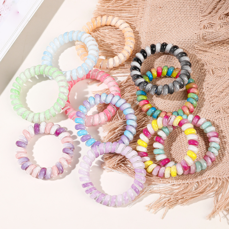 Simple Series Daily Mixed Color Gradient Color Plastic Scrunchies h5 Picture3