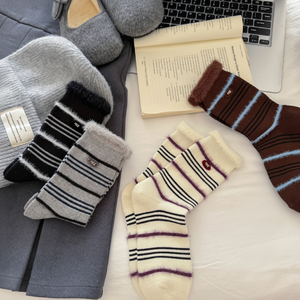 Leicht federnde, gestreifte Socken in Wadenlänge h5 Bild2