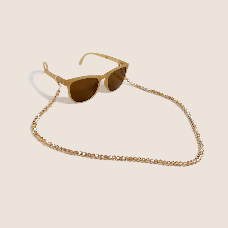 Simple Series Daily Solid Color Beads Mixed Color Glass Unisex Sunglasses Chains