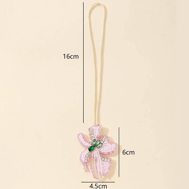 Luxuriöse Serie: Süße Blumen, unregelmäßig geformte Perlen aus Kunststoff-Strasssteinen, Taschenanhänger für Damen h5 