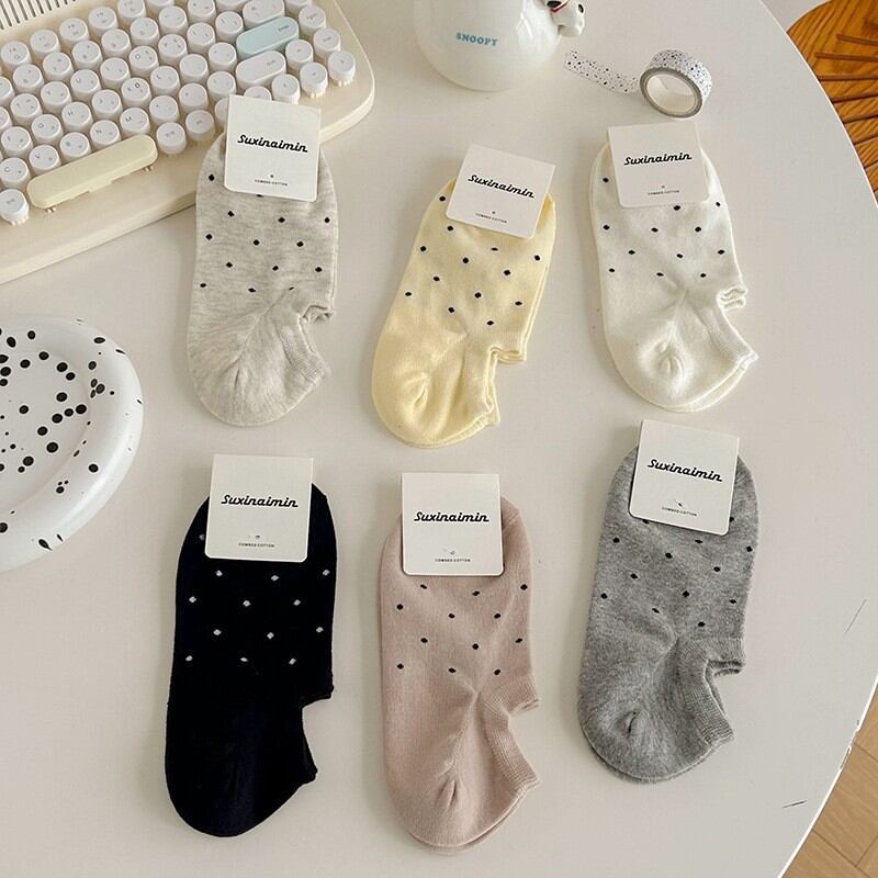 Basic Polka Dots Low Cut Socks