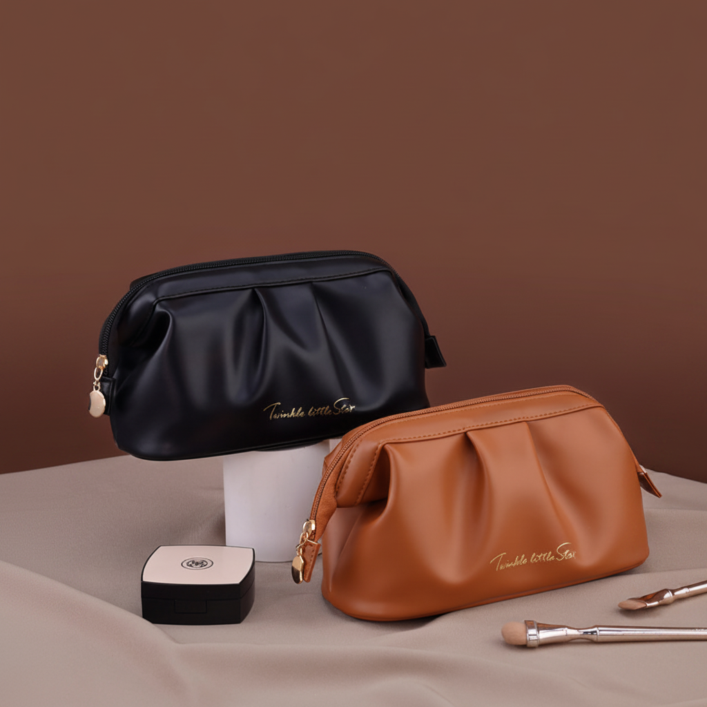 Simple Series Daily Letter Solid Color Pu Makeup Bags 2