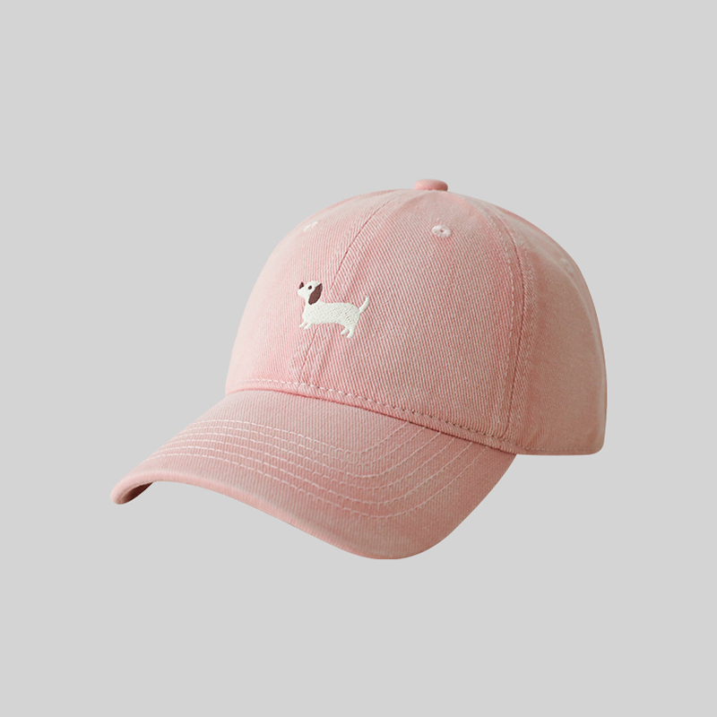 Simple Series Casual Dachshund Cartoon Cotton Unisex Baseball Cap 2