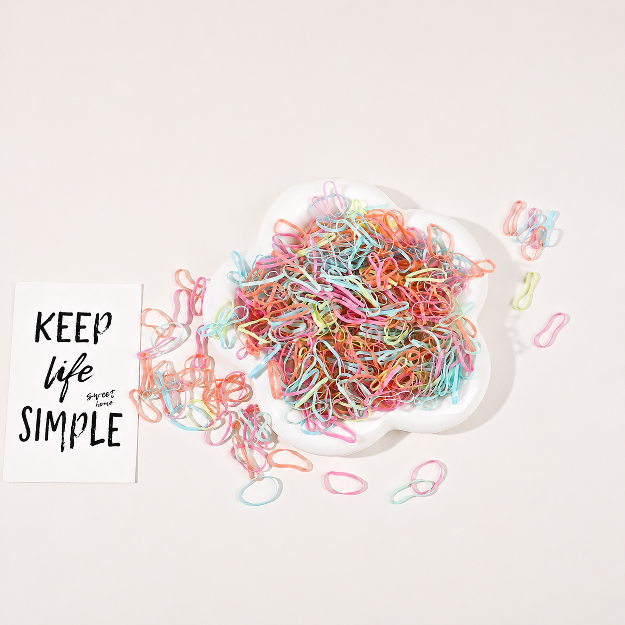 Simple Series Daily Solid Color Plastic Hair Ties