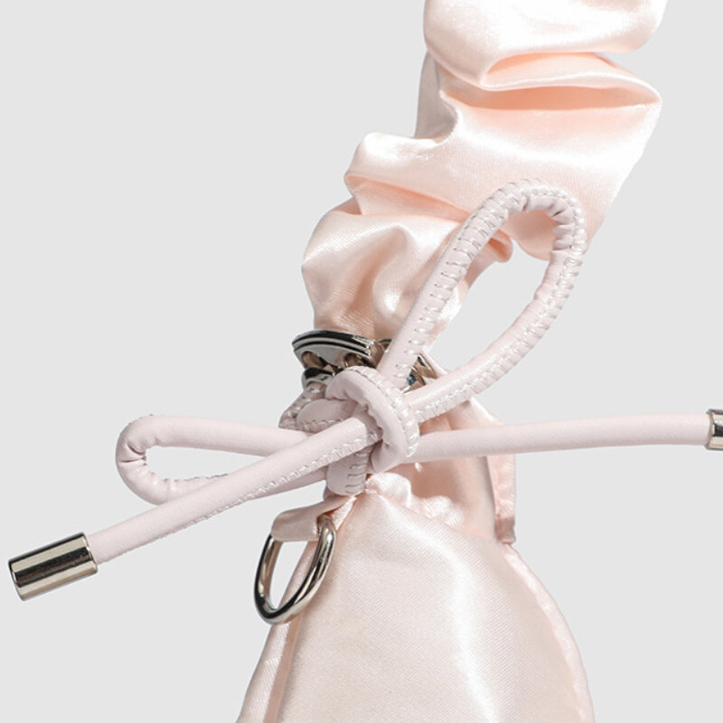 Casual Style Bow Detail Shirred Bow Knot Solid Color Women's Underarm Bag h5 Picture6