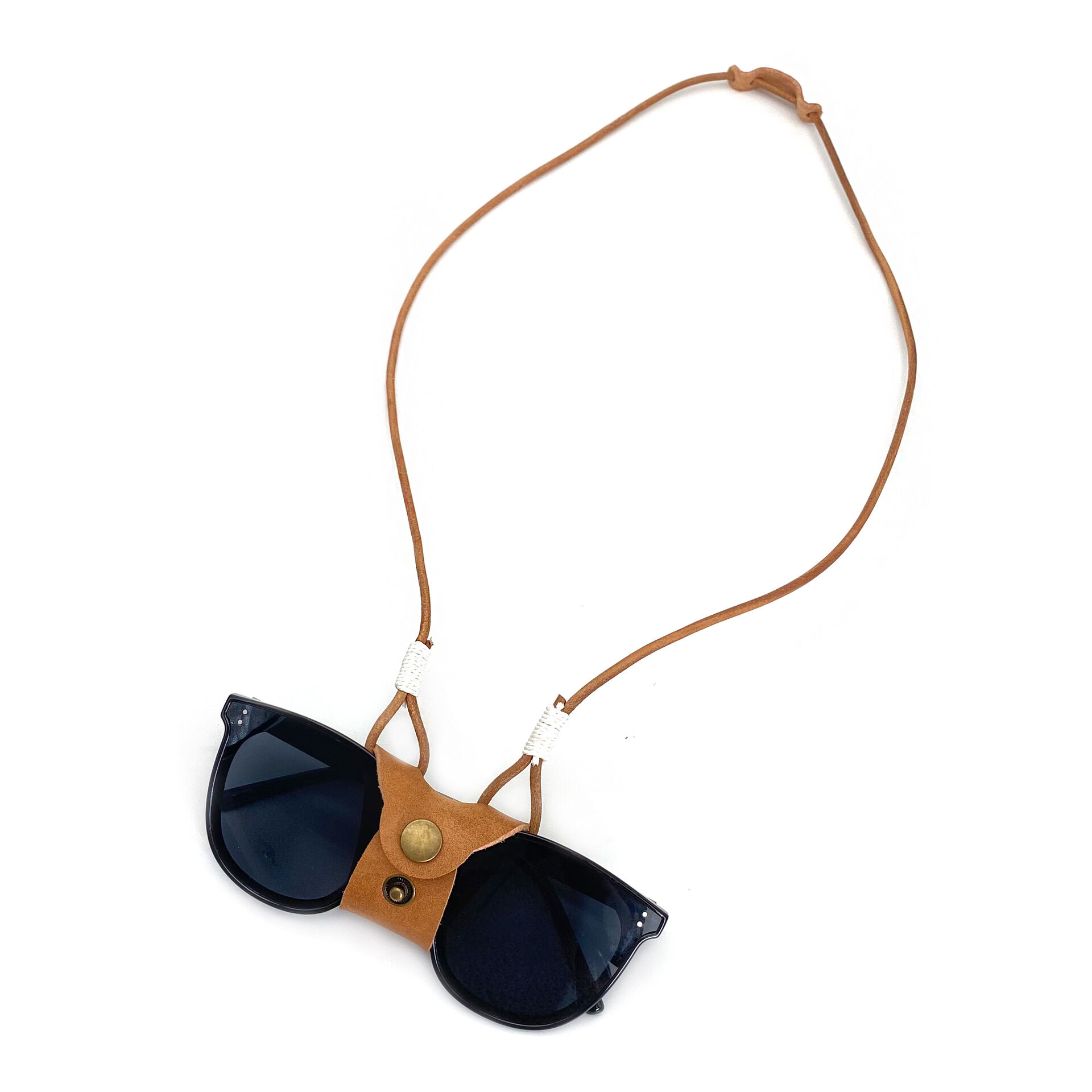 Simple Series Retro Solid Color Leather Sunglasses Accessories