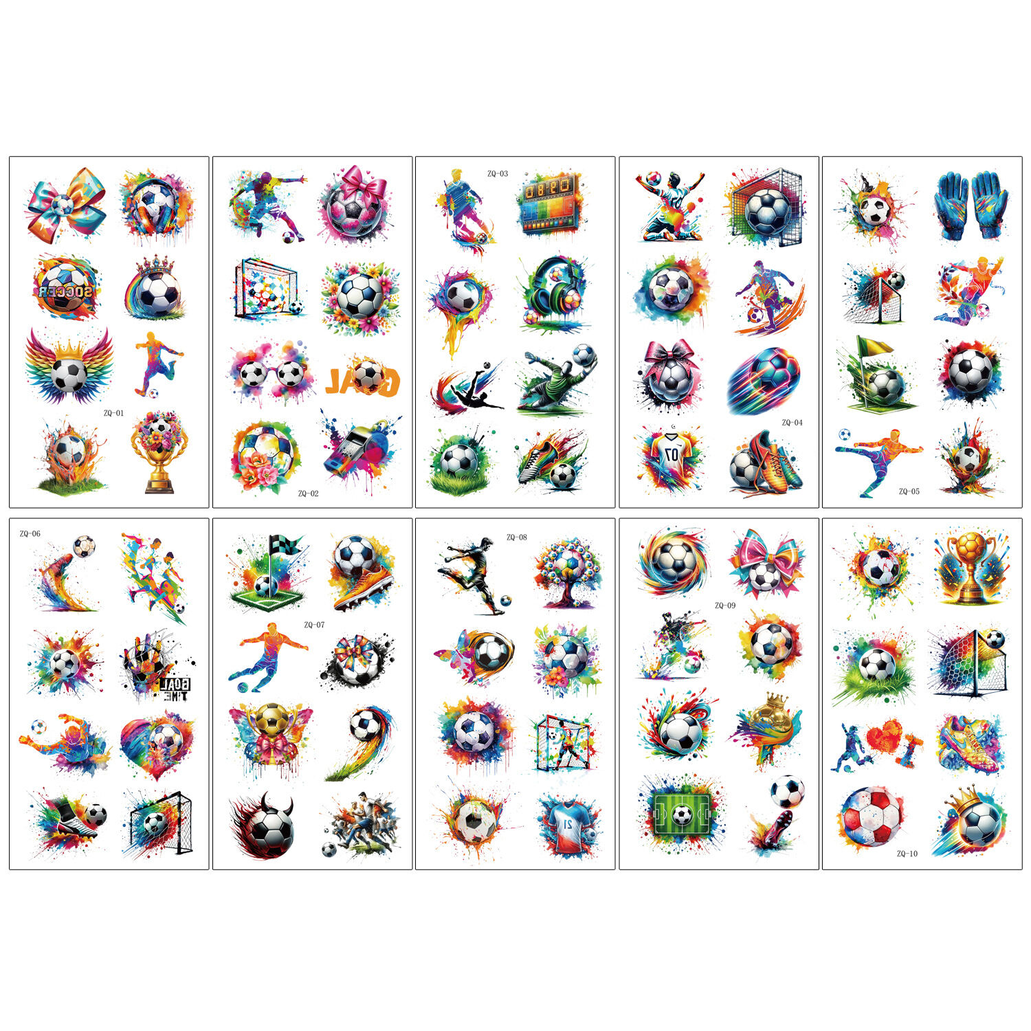 Simple Series Sports Cartoon Figure Football Tattoo Stickers 2