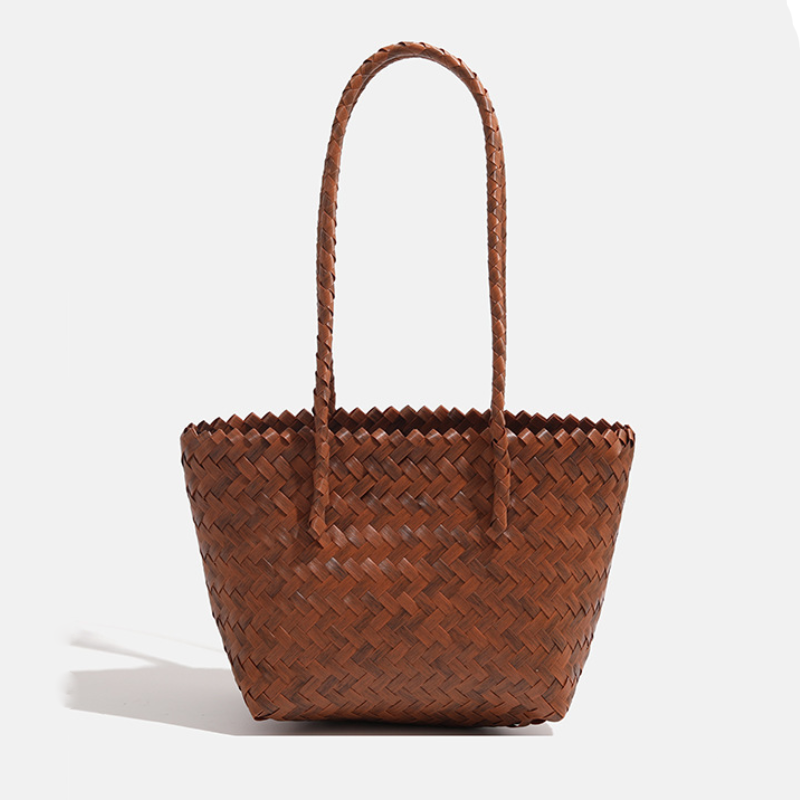 Vacation Style Woven Solid Color Woven  Women's Tote Bag