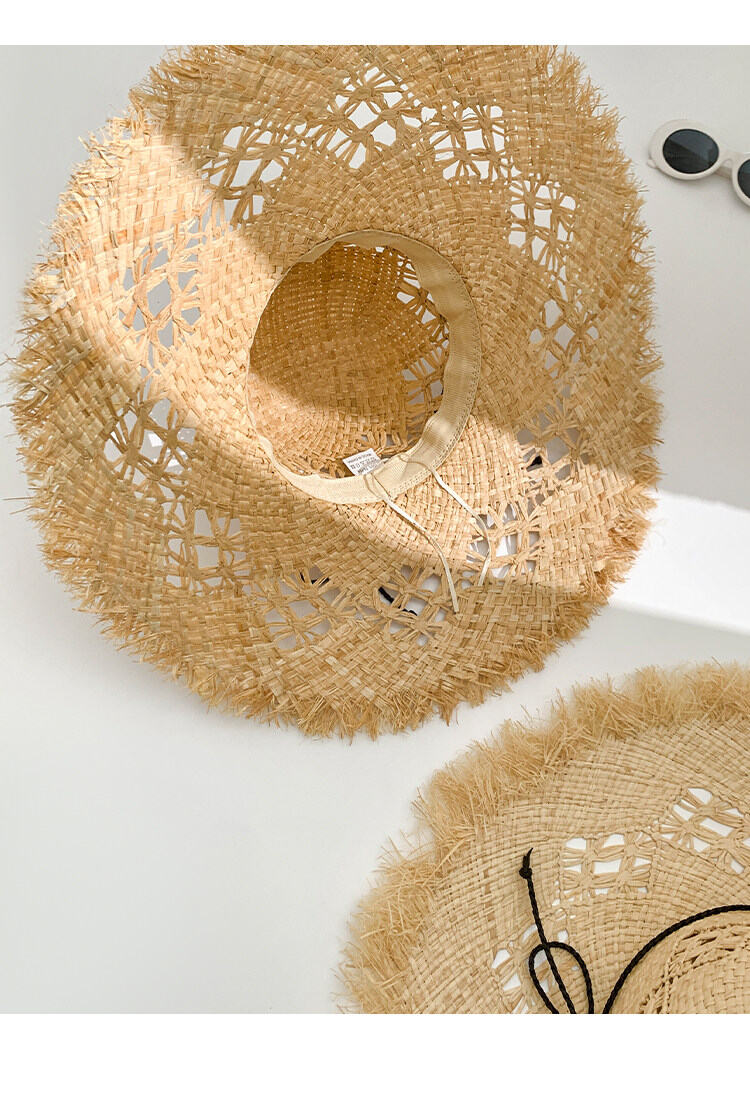 Einfache Strohhüte aus Raffia mit Schleife (Serie „Simple“) h5 Bild3