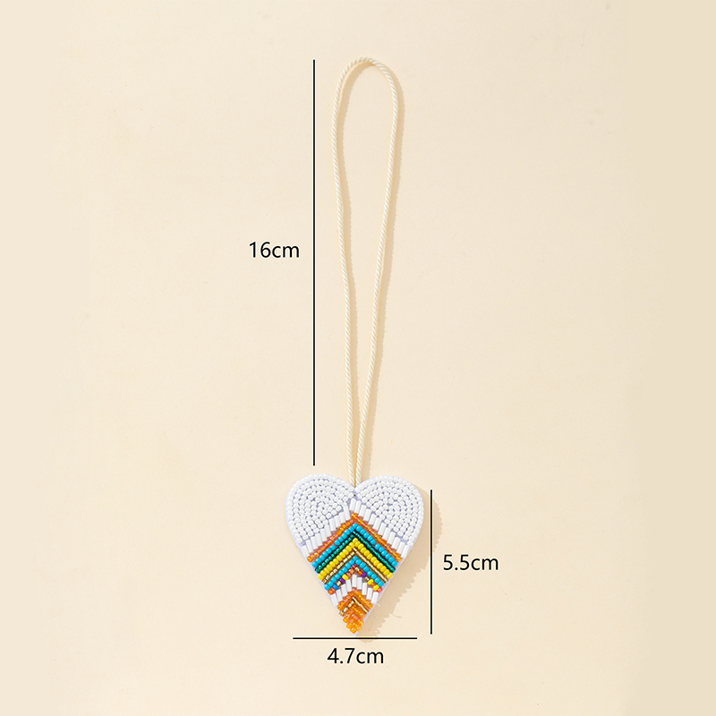 Ethnic Series Bohemian Heart Stripe Mixed Color Women's Bag Charms h5 