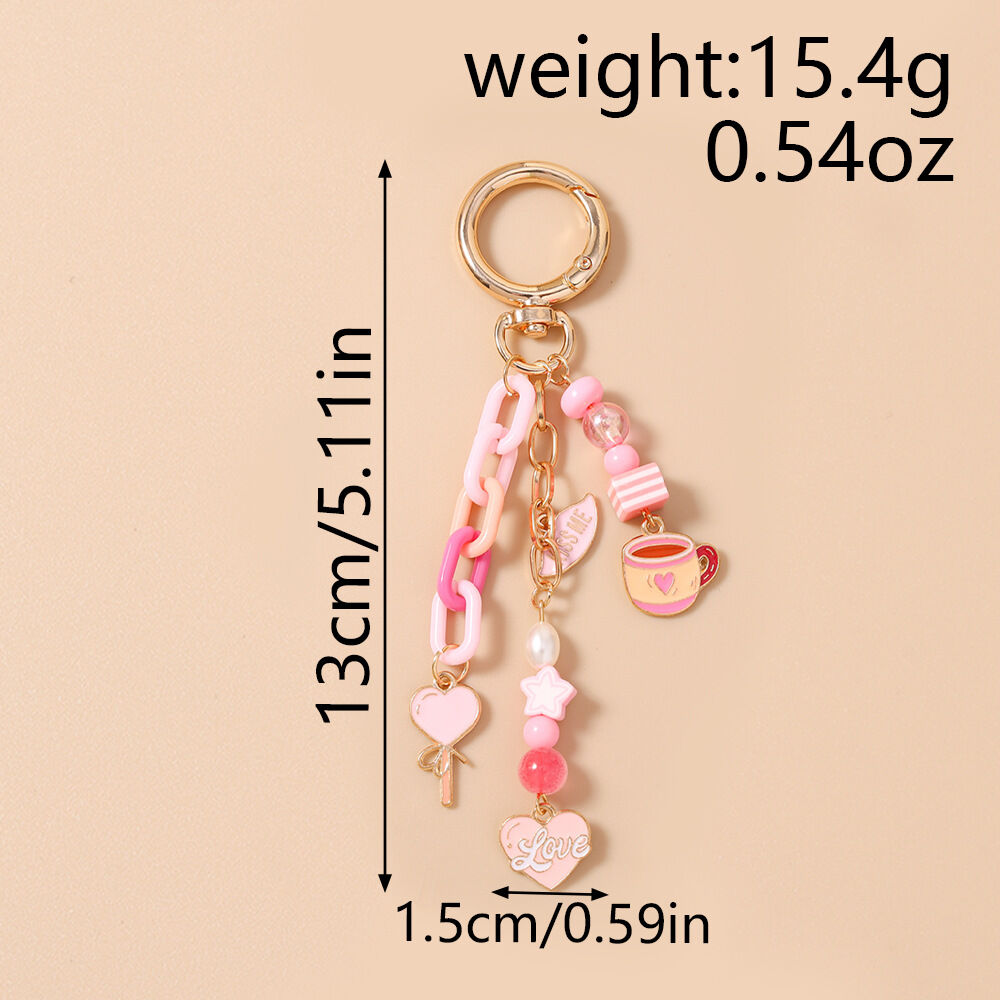 Luxurious Series Sweet Heart Beads Star Chain Bag Charms h5