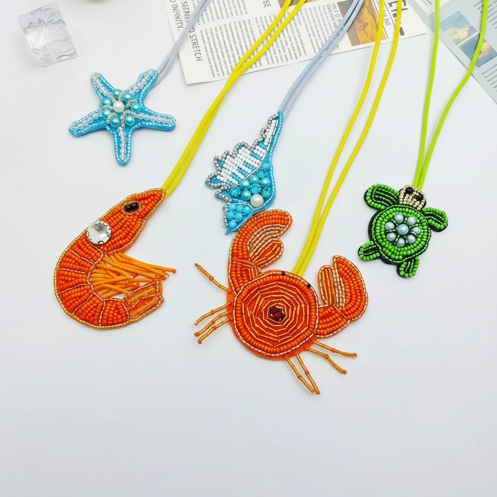 Luxurious Series Natural Animal Oceanic Style Beads Starfish Thread Resin Women's Bag Charms h5Picture2