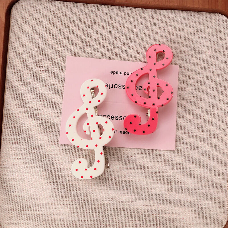 Simple Series Sweet Stripe Polka Dots Note/Instrument Acrylic Hair Clips h5Picture5