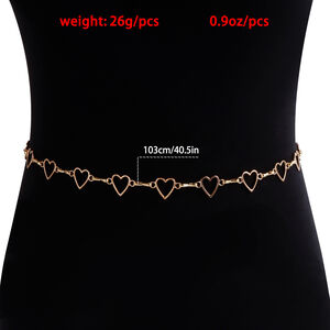 Simple Series Daily Heart Hollowed-Out Metal Women's Waist Chains h5