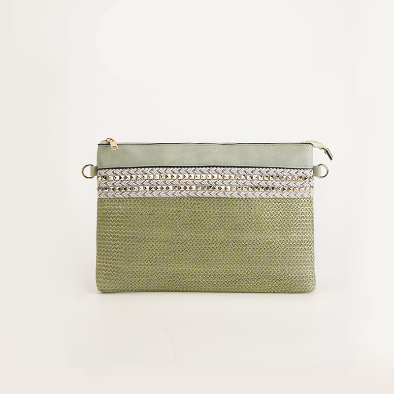 Sac à main pour femme de style bohème, orné de broderies, de clous et de pompons, en PU de qualité supérieure. h5Image2