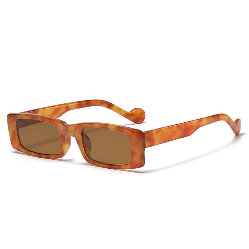 Simple Series Retro Solid Color Leopard Print Sunglasses h5 Picture3