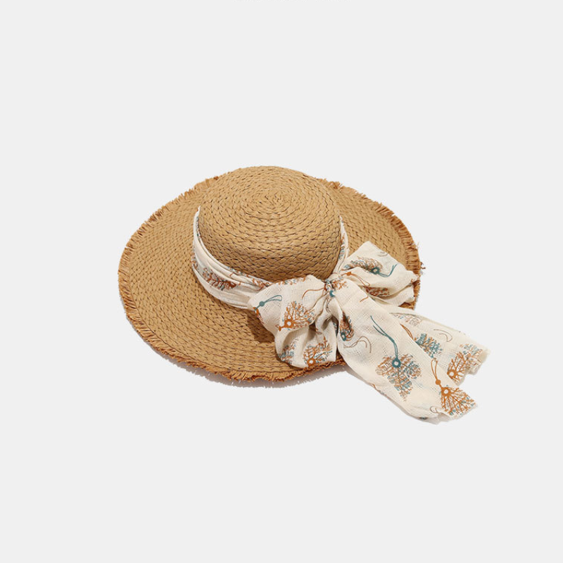 Ethnic Series Vacation Bow Knot Plant Raffia Women's Straw Hats