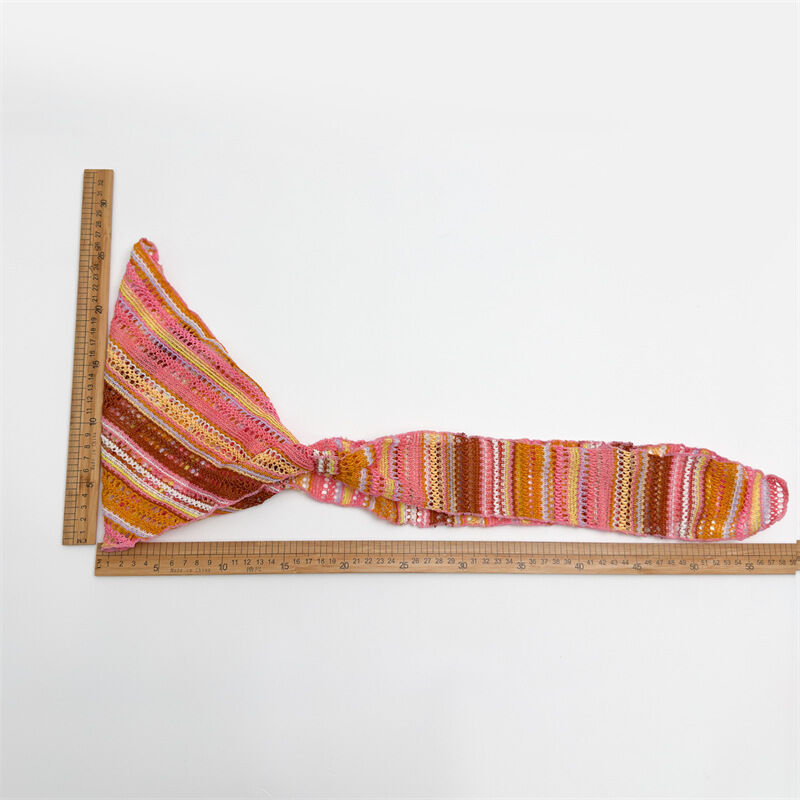 Simple Series Bohemian Stripe Hollowed-Out Mixed Color Polyester Women's Hair Bands h5Picture2
