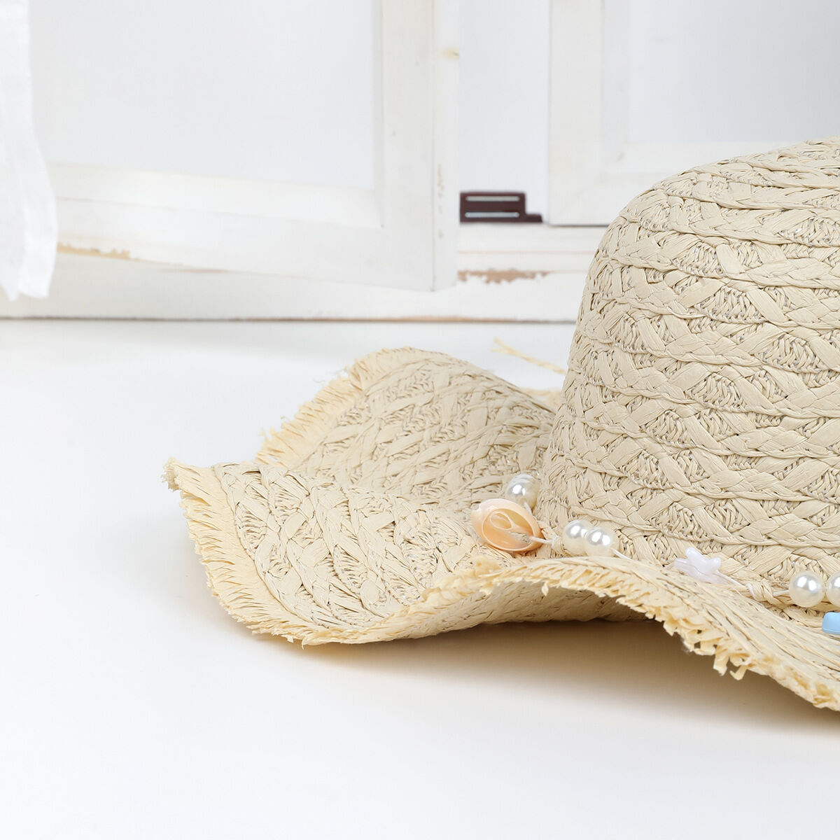 Romantic Series Vacation Oceanic Style Woven Shell Starfish Raffia Women's Straw Hats h5Picture6