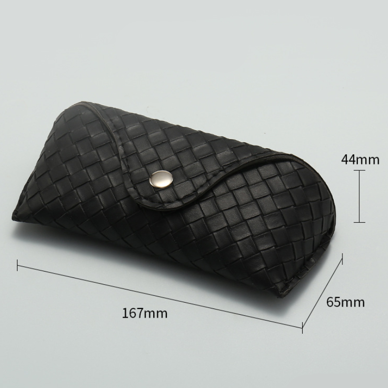 Simple Series Daily Solid Color Woven Pu Sunglasses Storage Box h5