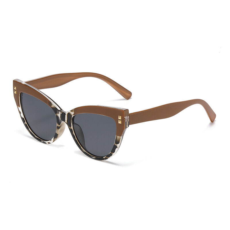 Simple Series Retro Solid Color Leopard Print Mixed Color Butterfly Sunglasses