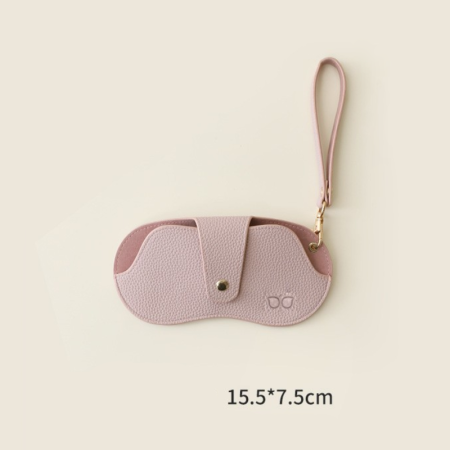 Simple Series Daily Solid Color Pu Sunglasses Storage Bags